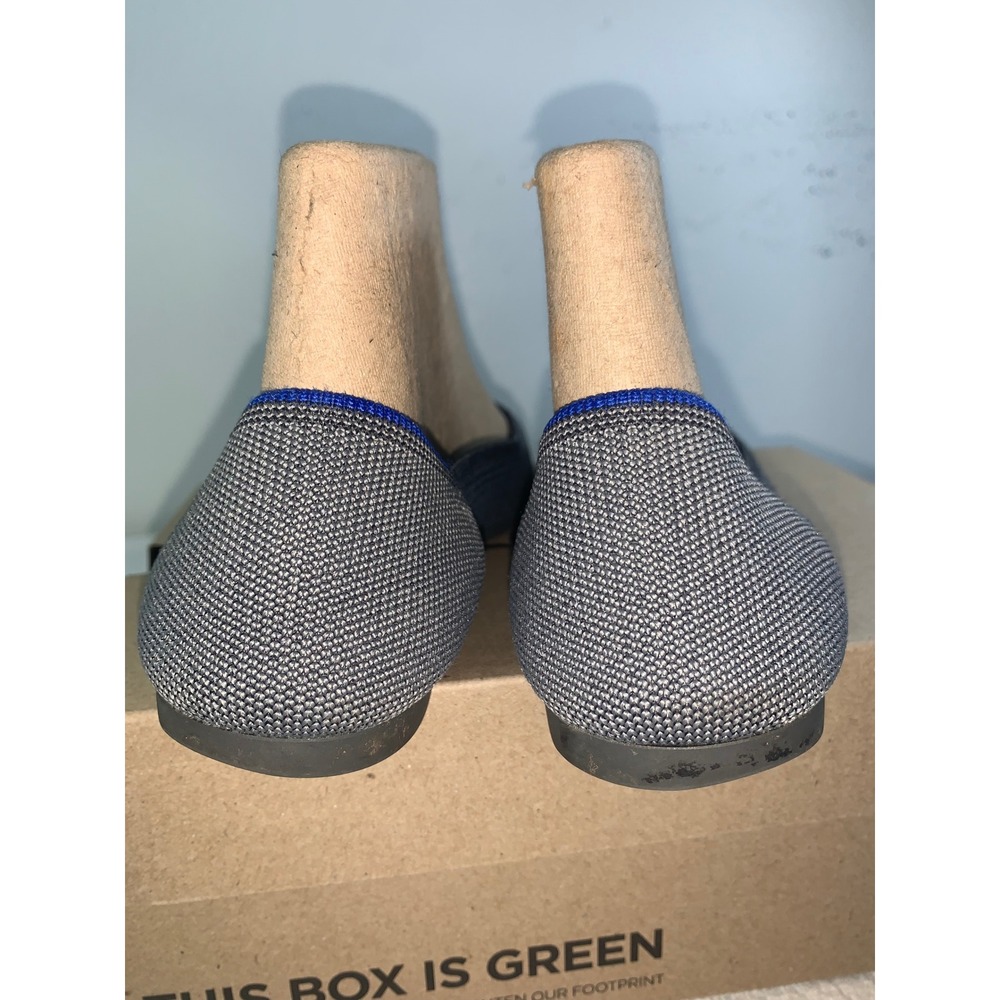 Rothys The Point Flats Slate Heather Gray Pointed Toe Knit Shoes Womens 9 - Picture 4 of 7